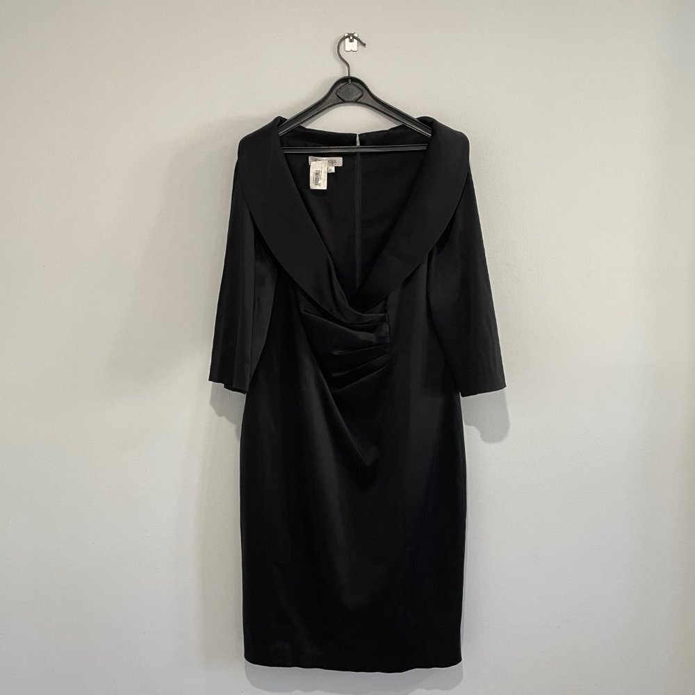 Kay Unger Sexy Black Midi Dress Size US 16